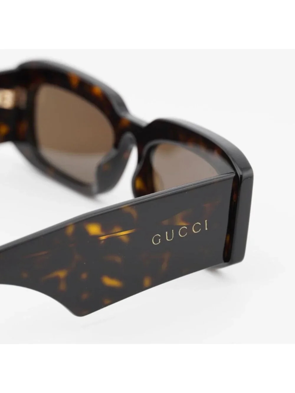 Gucci GG1426S 002 Sunglasses Havana Rectangle Frame, Brown Lenses